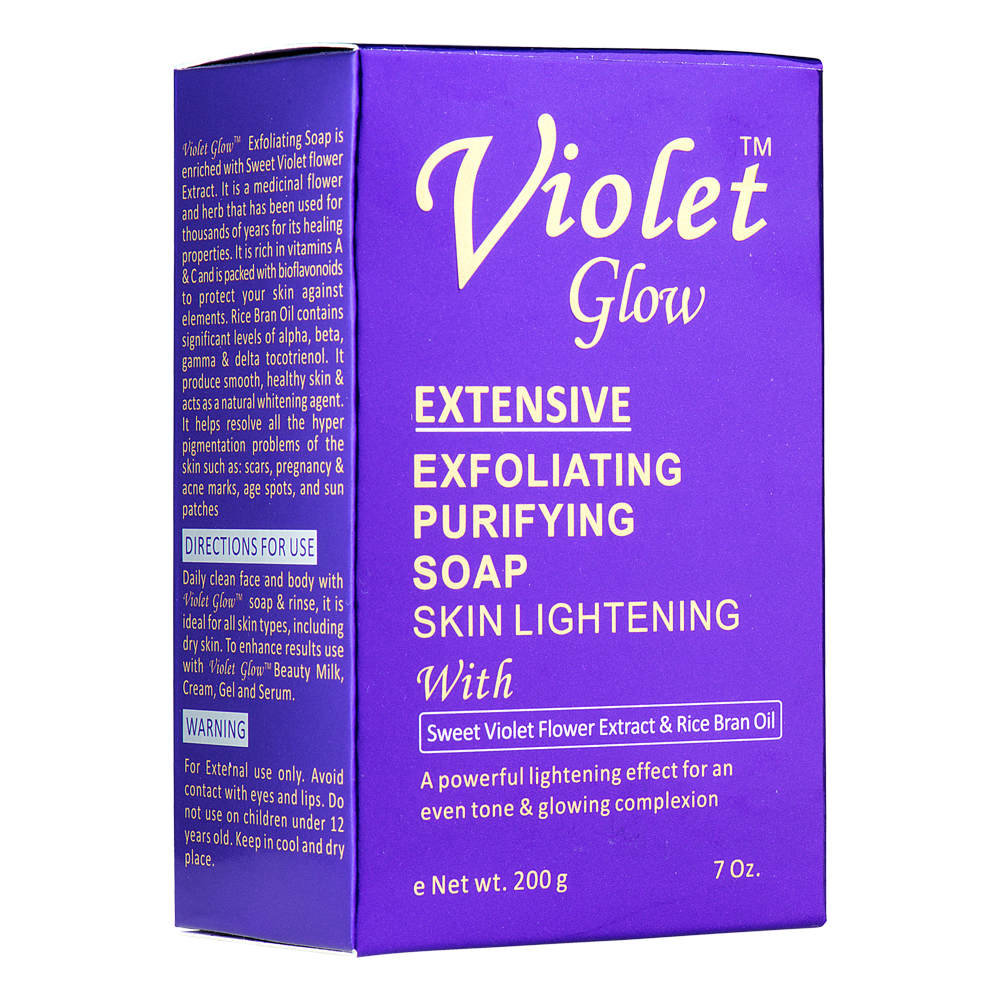 Savon Purifiant Exfoliant Extensif Violet Glow